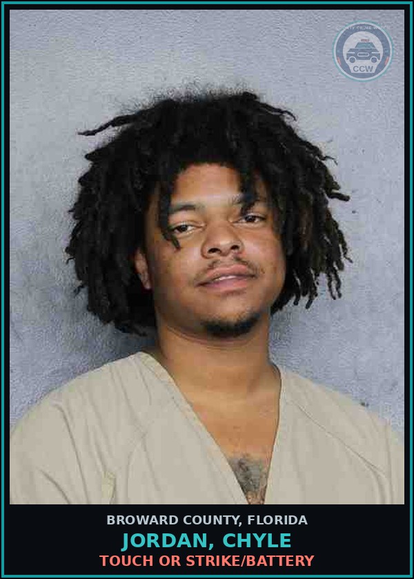 Booking mugshot of JORDAN, CHYLE in Broward County