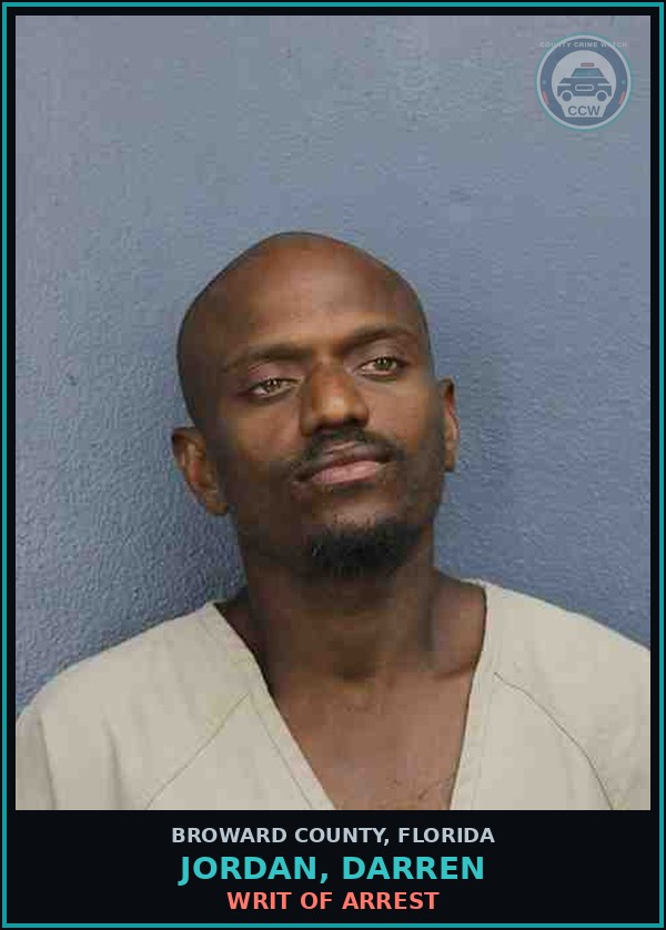 Booking mugshot of JORDAN, DARREN in Broward County