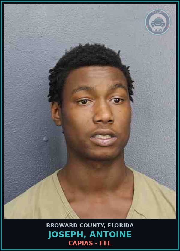 Booking mugshot of JOSEPH, ANTOINE in Broward County