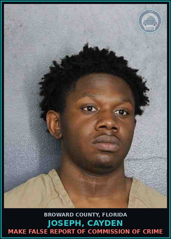 Booking mugshot of JOSEPH, CAYDEN in Broward County