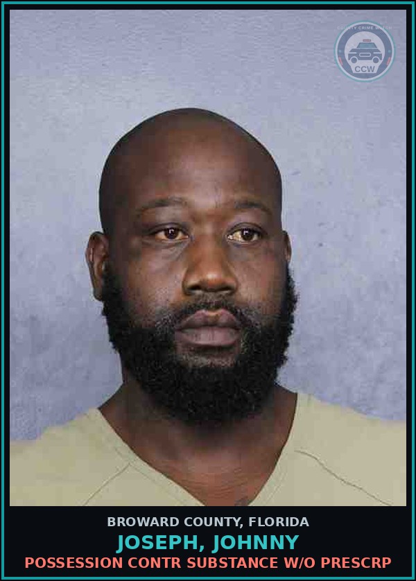 Booking mugshot of JOSEPH, JOHNNY in Broward County