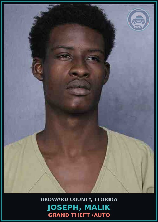 Booking mugshot of JOSEPH, MALIK in Broward County