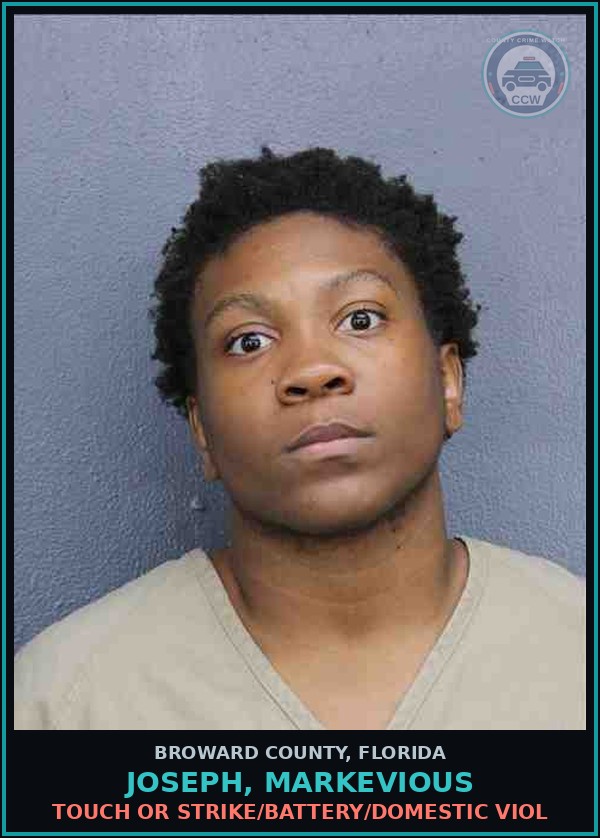 Booking mugshot of JOSEPH, MARKEVIOUS in Broward County