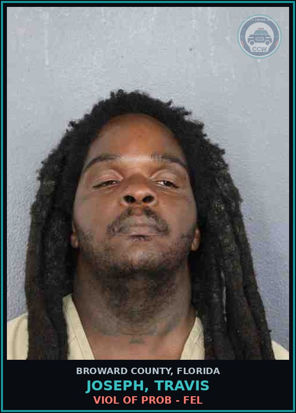 Booking mugshot of JOSEPH, TRAVIS in Broward County