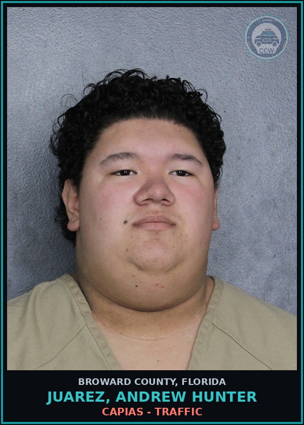 Booking mugshot of JUAREZ, ANDREW HUNTER in Broward County