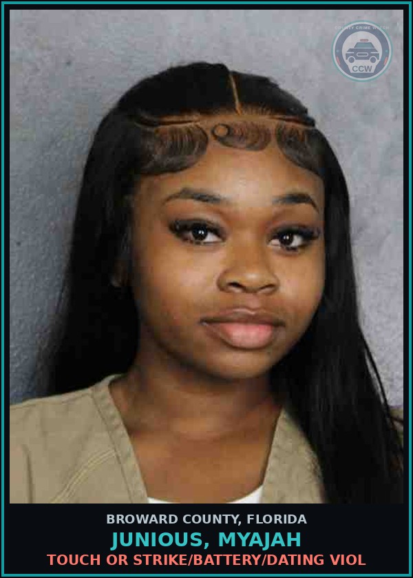 Booking mugshot of JUNIOUS, MYAJAH in Broward County