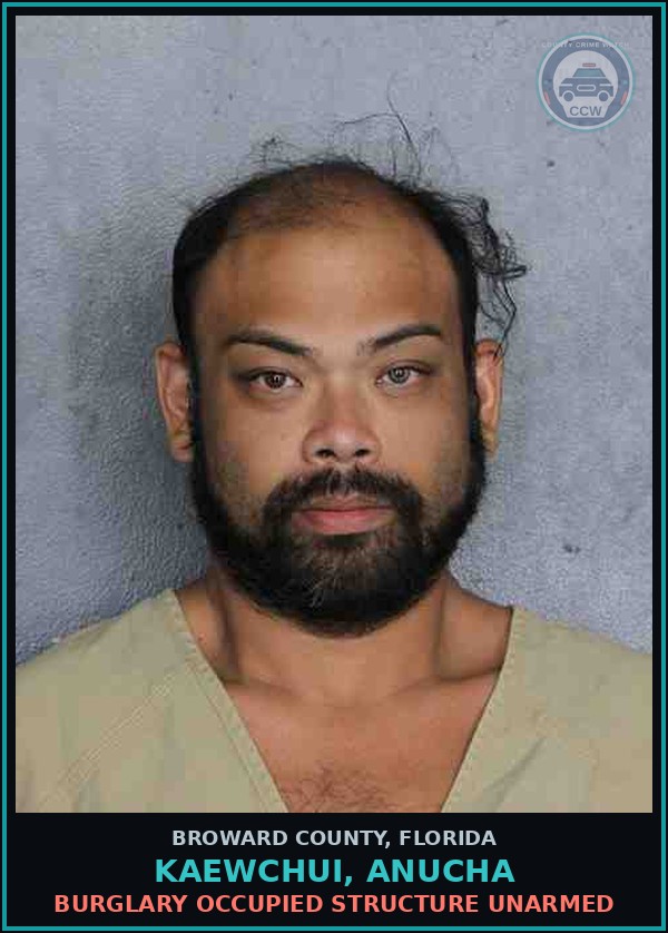 Booking mugshot of KAEWCHUI, ANUCHA in Broward County