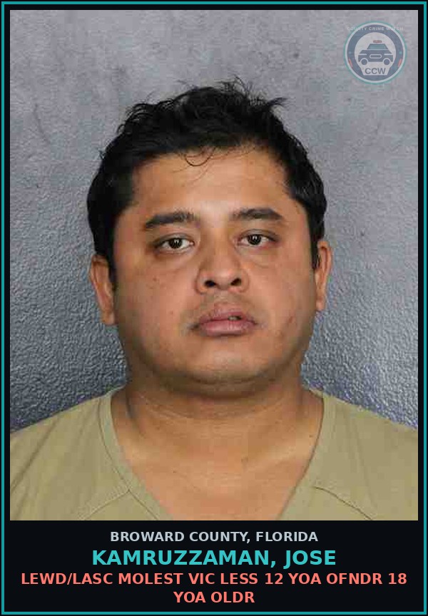 Booking mugshot of KAMRUZZAMAN, JOSE in Broward County