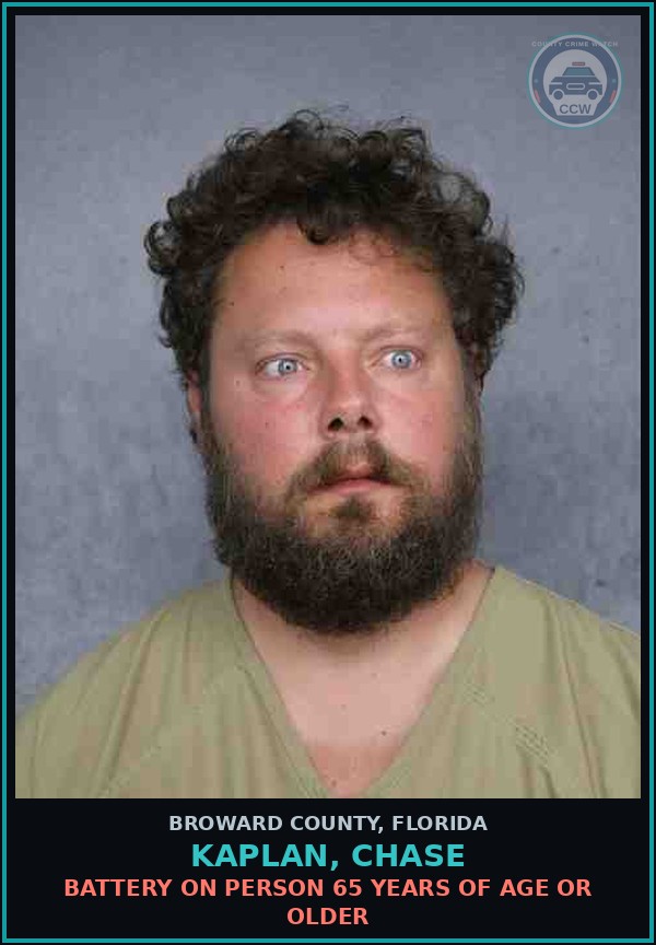 Booking mugshot of KAPLAN, CHASE in Broward County