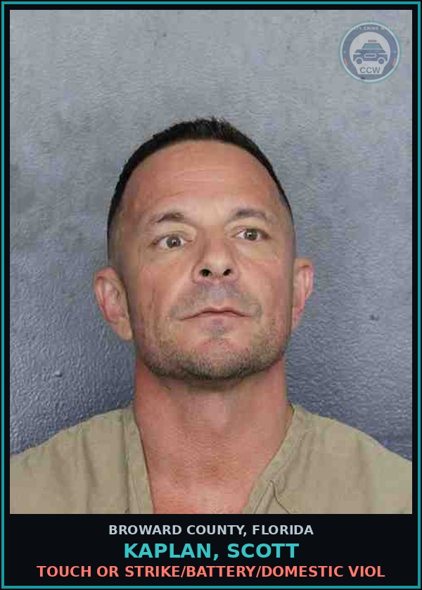 Booking mugshot of KAPLAN, SCOTT in Broward County