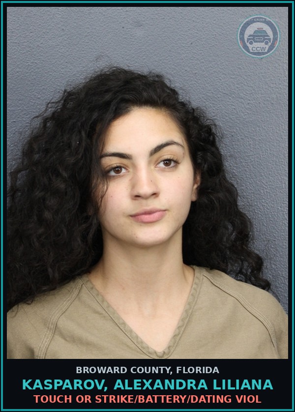 Booking mugshot of KASPAROV, ALEXANDRA LILIANA in Broward County