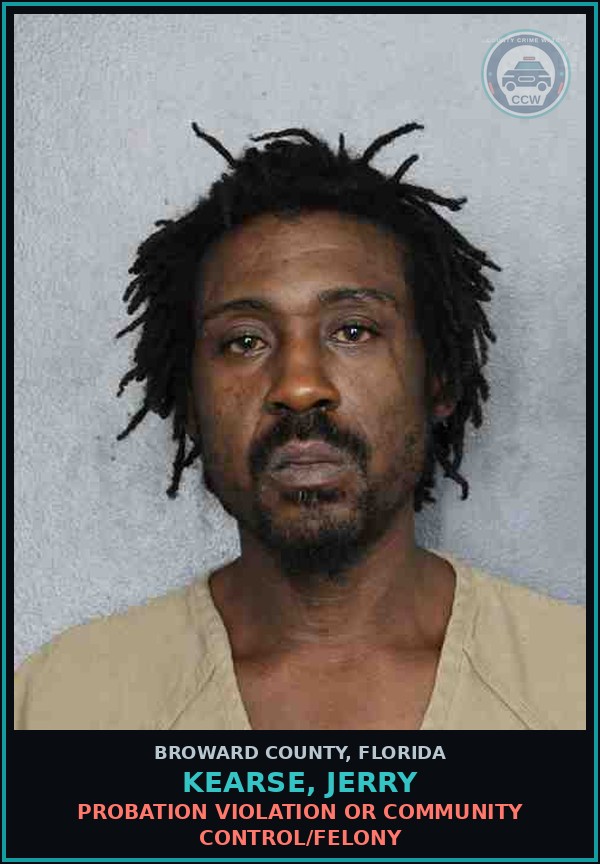 Booking mugshot of KEARSE, JERRY in Broward County