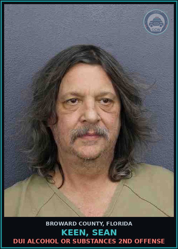 Booking mugshot of KEEN, SEAN in Broward County