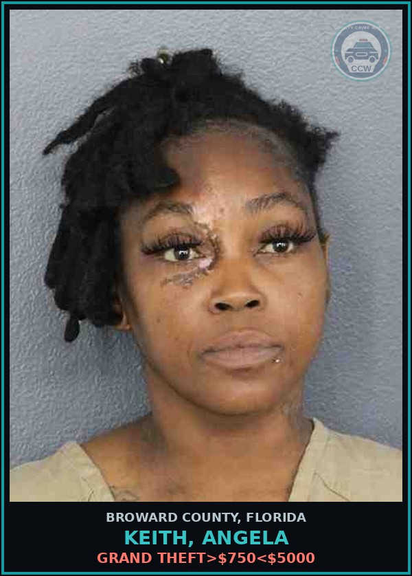 Booking mugshot of KEITH, ANGELA in Broward County