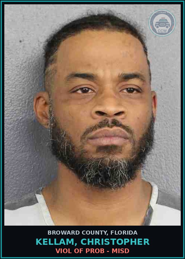 Booking mugshot of KELLAM, CHRISTOPHER in Broward County