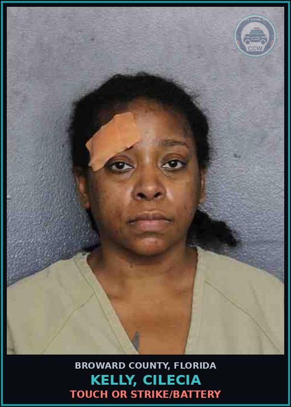 Booking mugshot of KELLY, CILECIA in Broward County