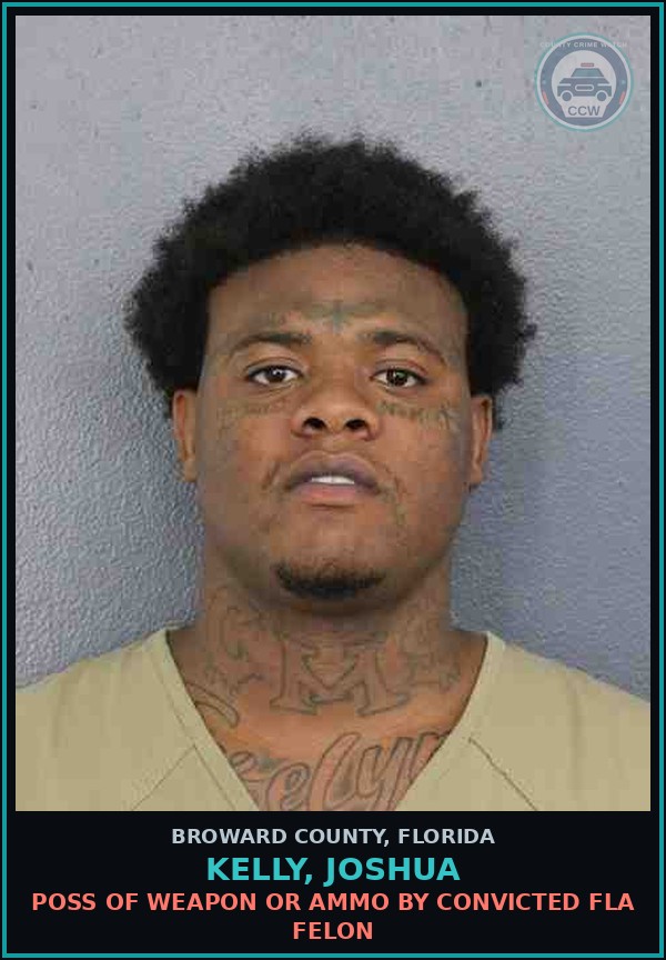 Booking mugshot of KELLY, JOSHUA in Broward County