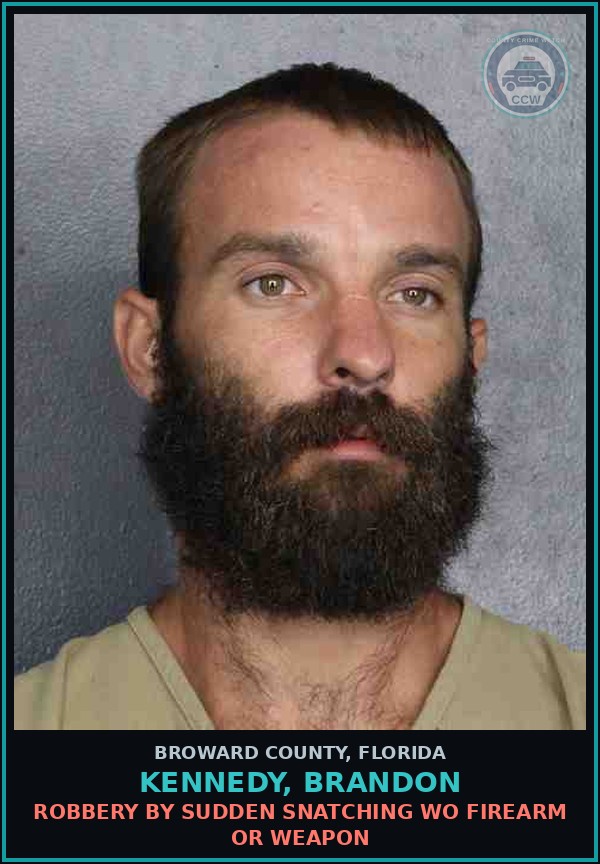 Booking mugshot of KENNEDY, BRANDON in Broward County