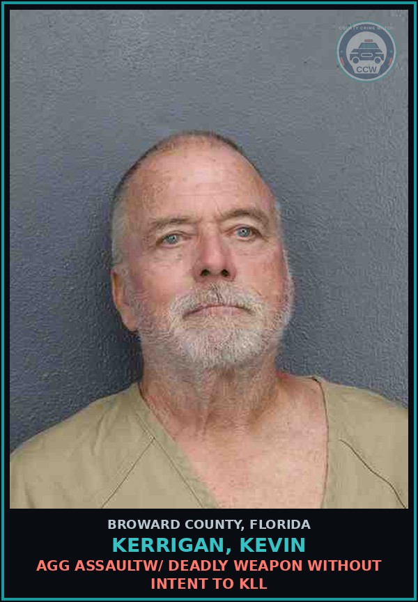 Booking mugshot of KERRIGAN, KEVIN in Broward County