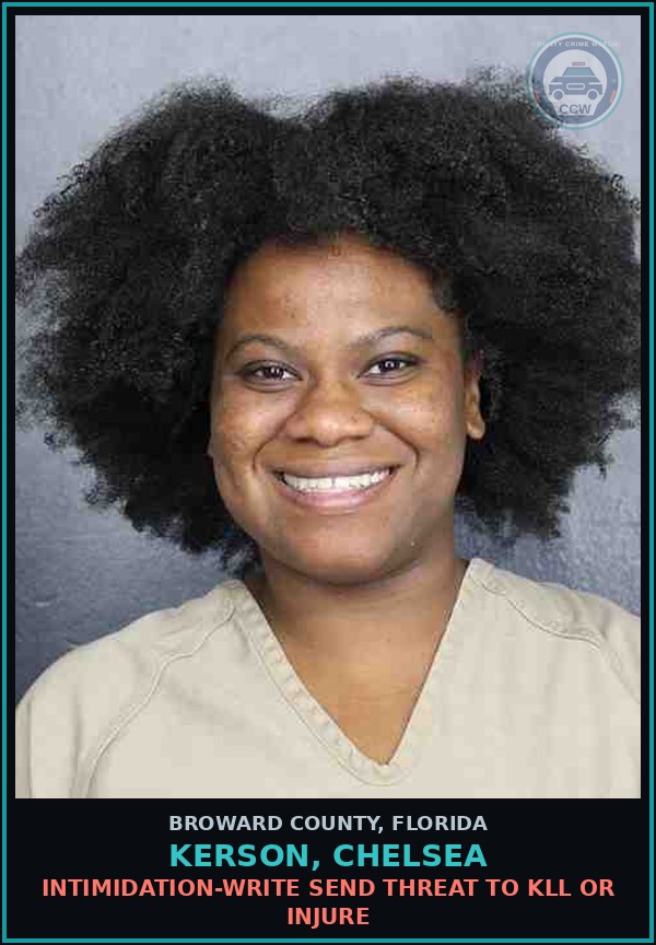 Booking mugshot of KERSON, CHELSEA in Broward County