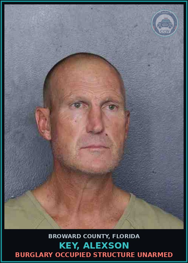 Booking mugshot of KEY, ALEXSON in Broward County
