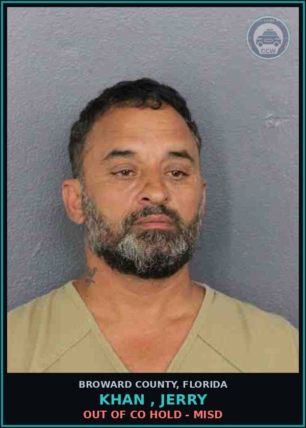 Booking mugshot of KHAN , JERRY in Broward County