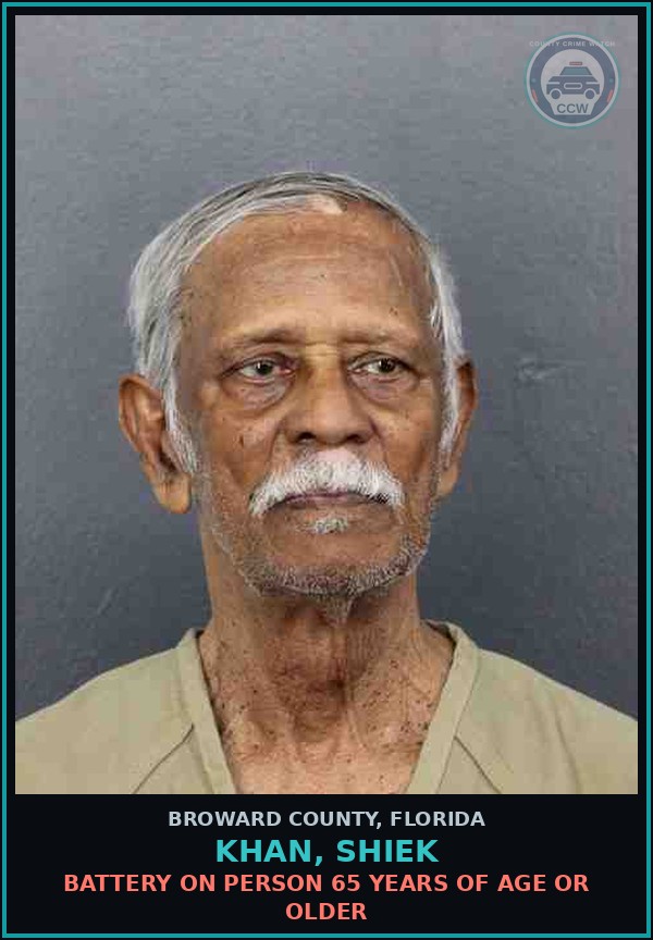 Booking mugshot of KHAN, SHIEK in Broward County
