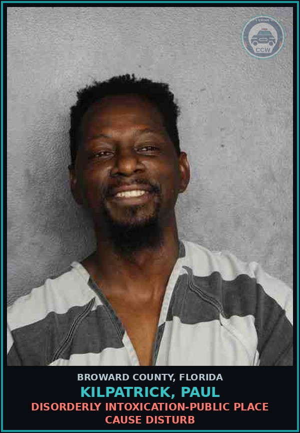 Booking mugshot of KILPATRICK, PAUL in Broward County