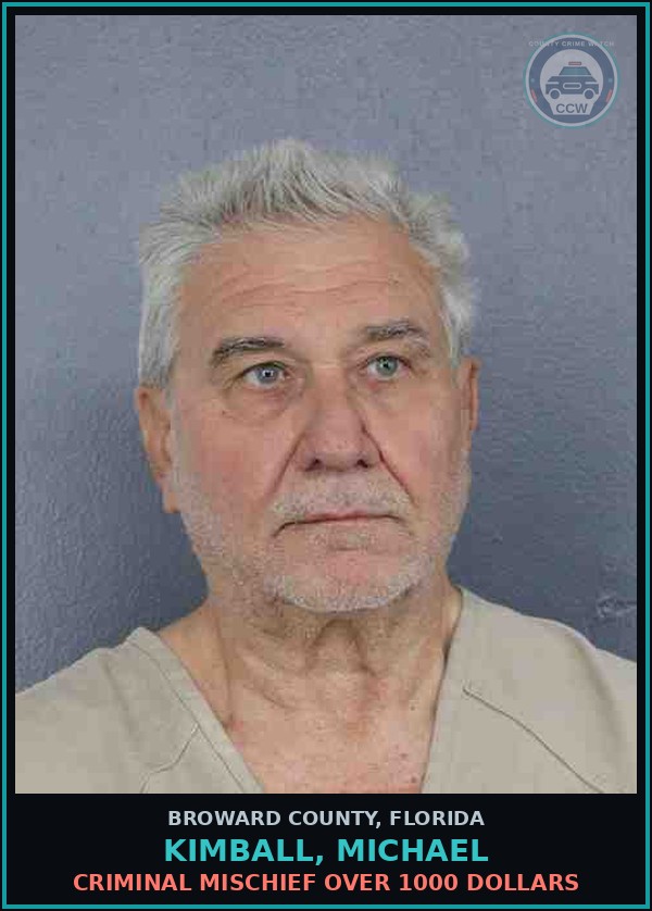 Booking mugshot of KIMBALL, MICHAEL in Broward County