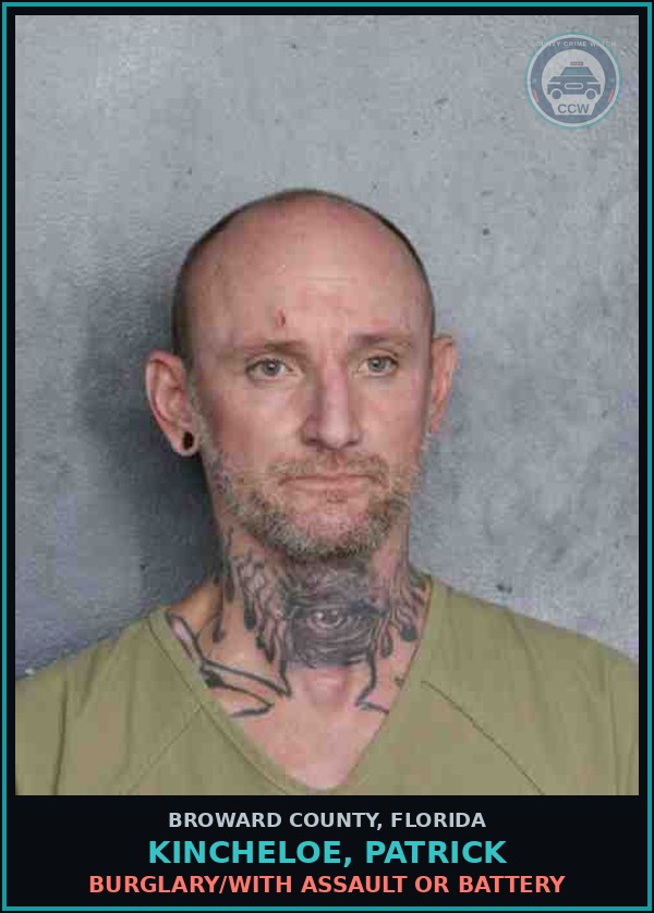 Booking mugshot of KINCHELOE, PATRICK in Broward County