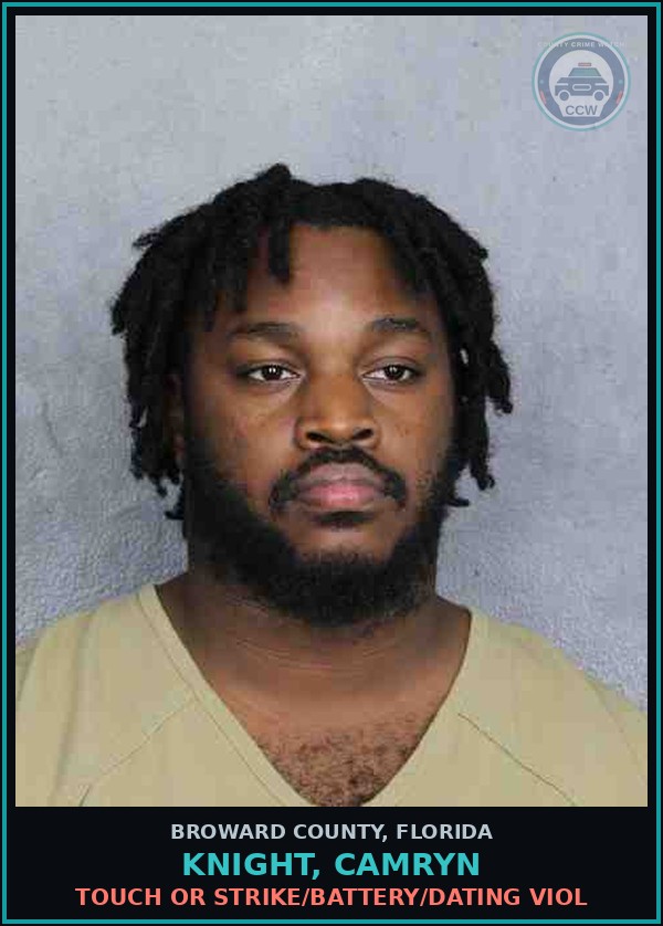 Booking mugshot of KNIGHT, CAMRYN in Broward County