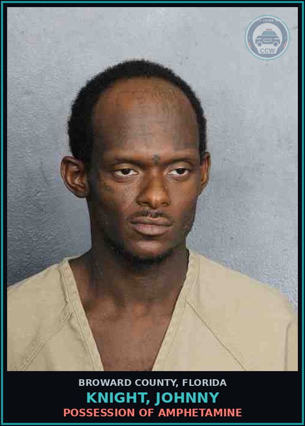 Booking mugshot of KNIGHT, JOHNNY in Broward County