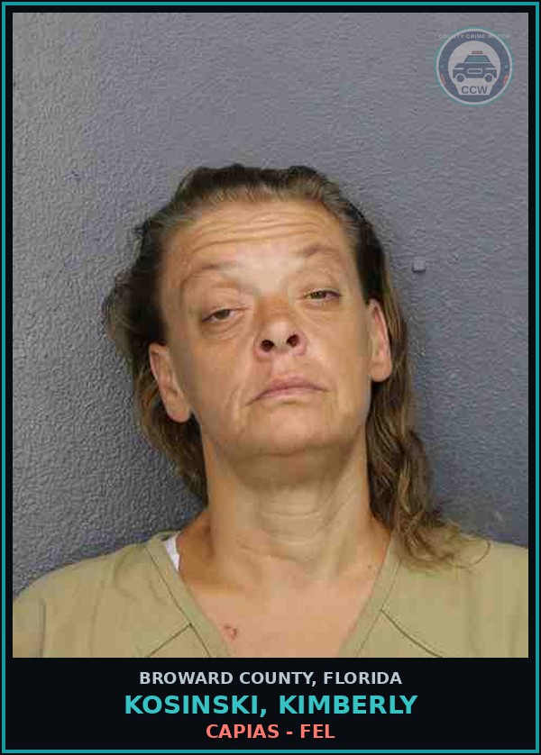 Booking mugshot of KOSINSKI, KIMBERLY in Broward County