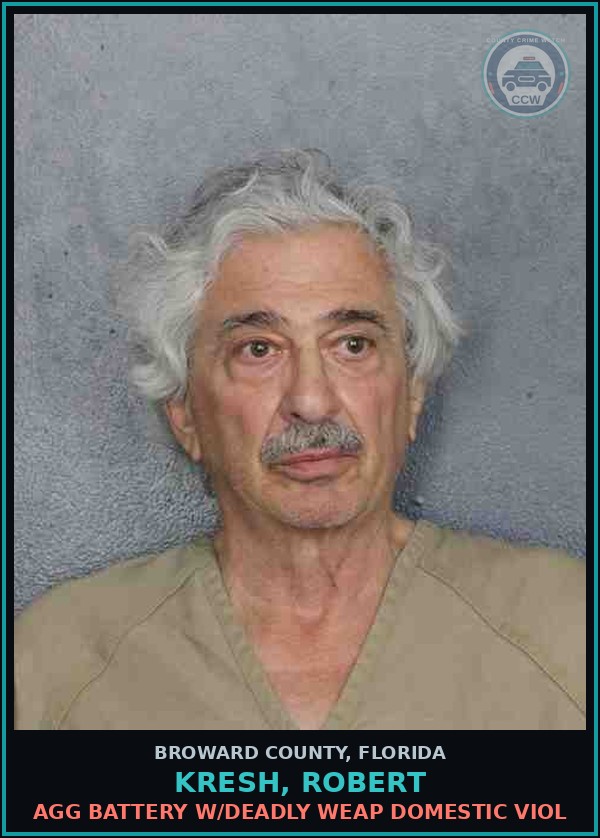 Booking mugshot of KRESH, ROBERT in Broward County