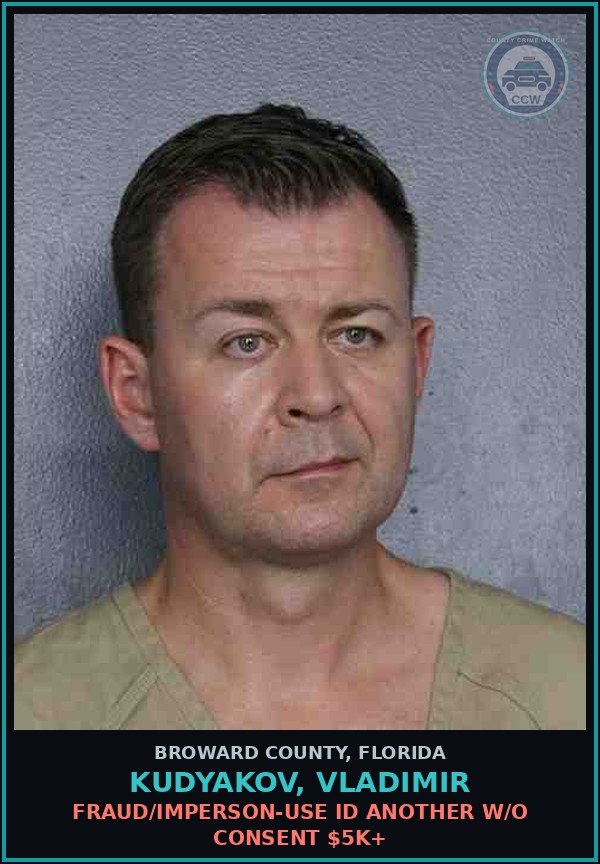 Booking mugshot of KUDYAKOV, VLADIMIR in Broward County