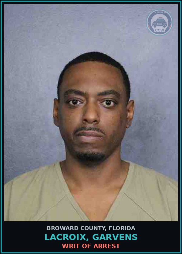 Booking mugshot of LACROIX, GARVENS in Broward County