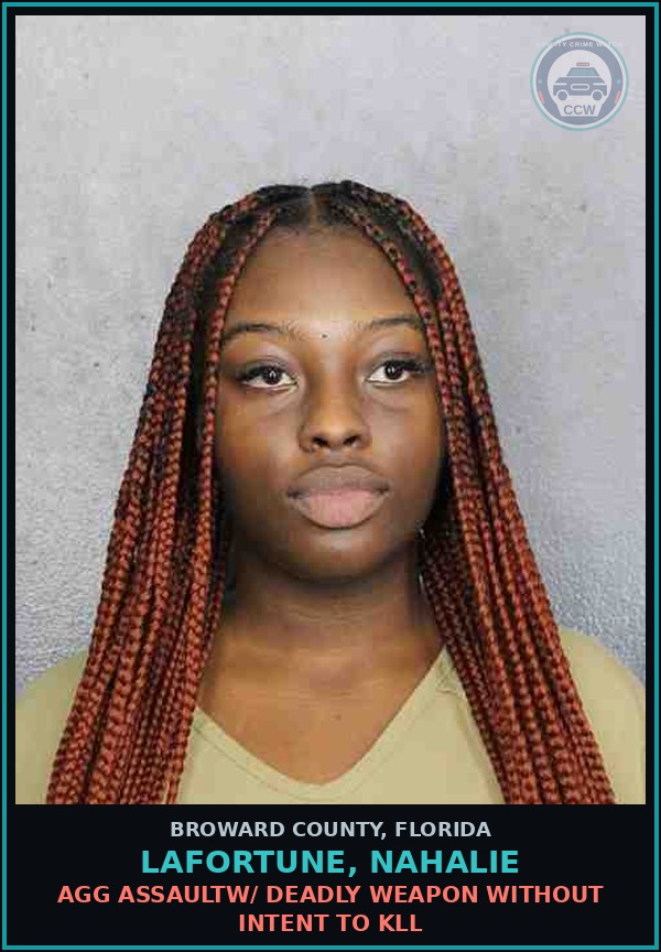 Booking mugshot of LAFORTUNE, NAHALIE in Broward County