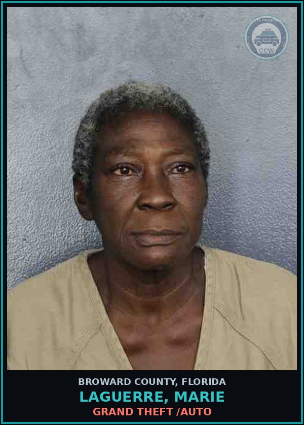 Booking mugshot of LAGUERRE, MARIE in Broward County