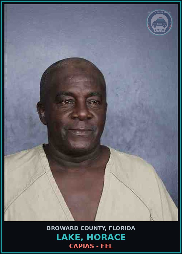 Booking mugshot of LAKE, HORACE in Broward County