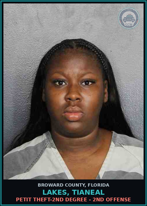 Booking mugshot of LAKES, TIANEAL in Broward County
