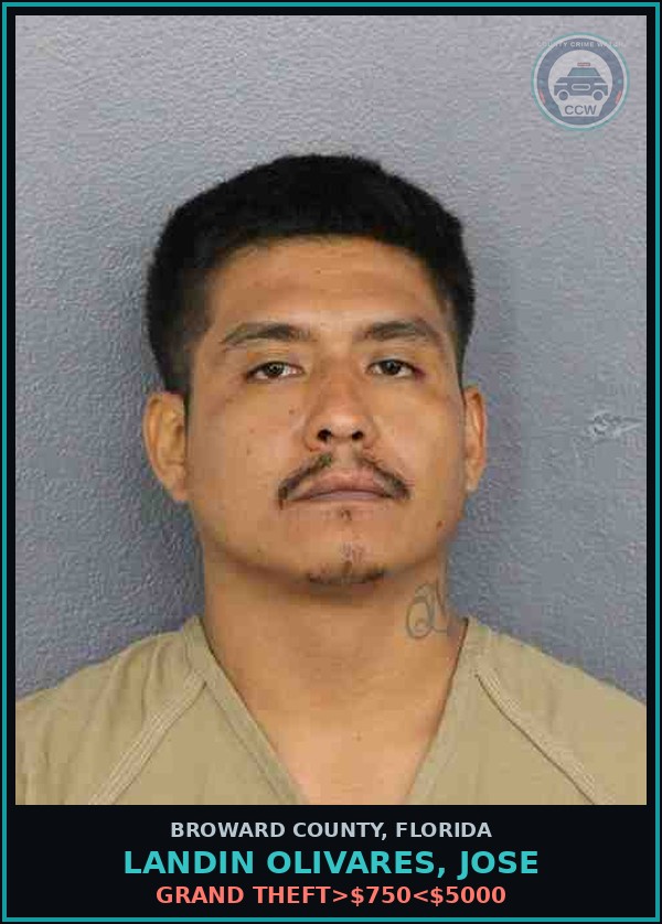 Booking mugshot of LANDIN OLIVARES, JOSE in Broward County