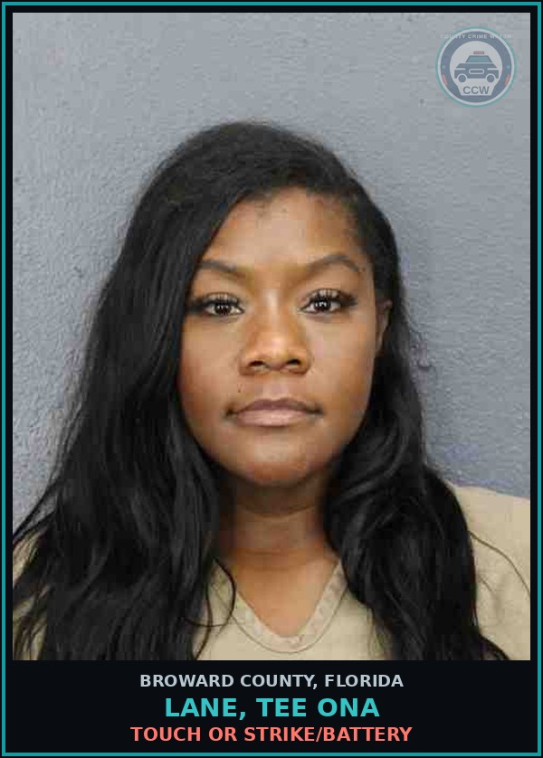 Booking mugshot of LANE, TEE ONA in Broward County