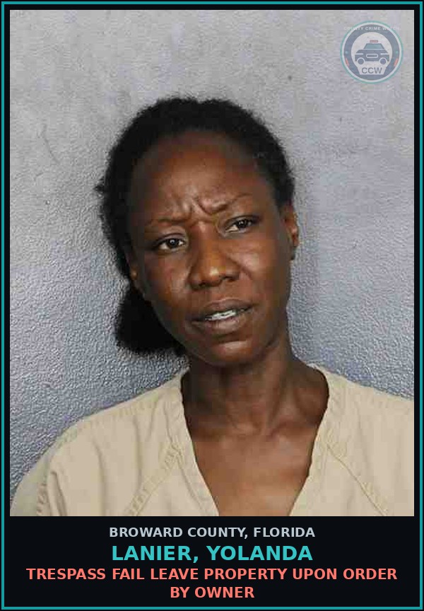 Booking mugshot of LANIER, YOLANDA in Broward County