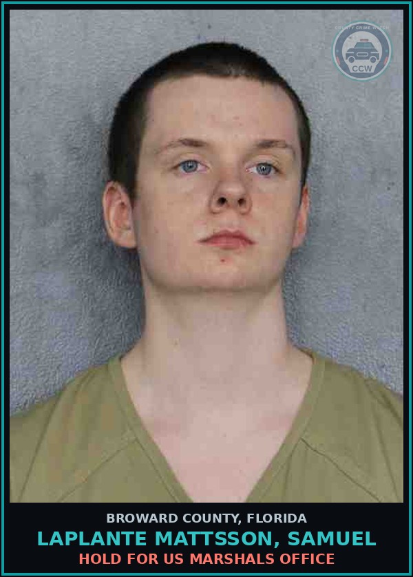 Booking mugshot of LAPLANTE MATTSSON, SAMUEL in Broward County