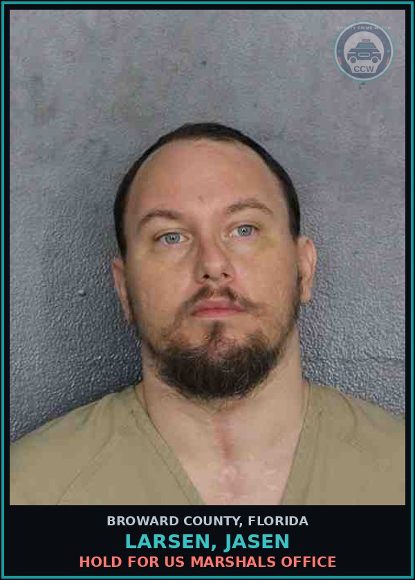 Booking mugshot of LARSEN, JASEN in Broward County