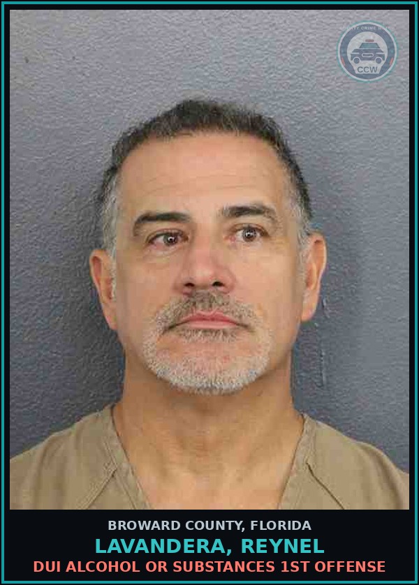 Booking mugshot of LAVANDERA, REYNEL in Broward County