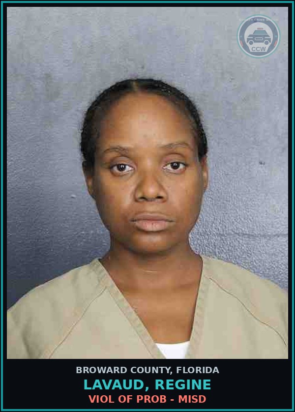 Booking mugshot of LAVAUD, REGINE in Broward County