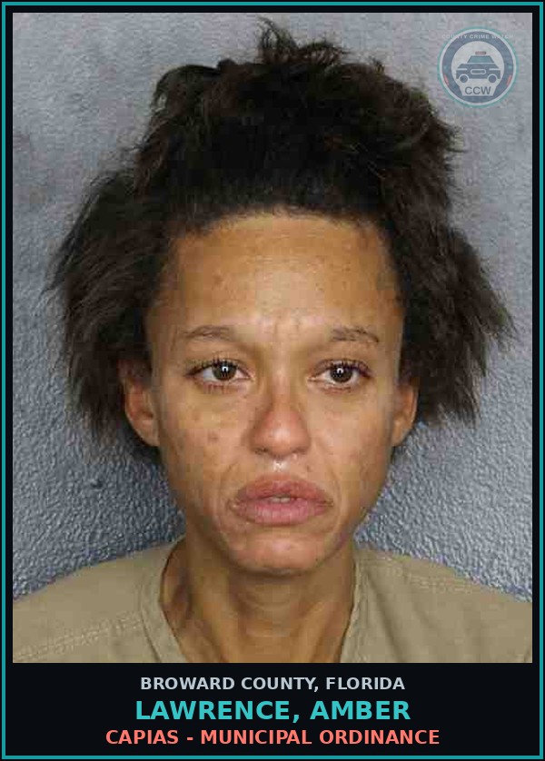 Booking mugshot of LAWRENCE, AMBER in Broward County