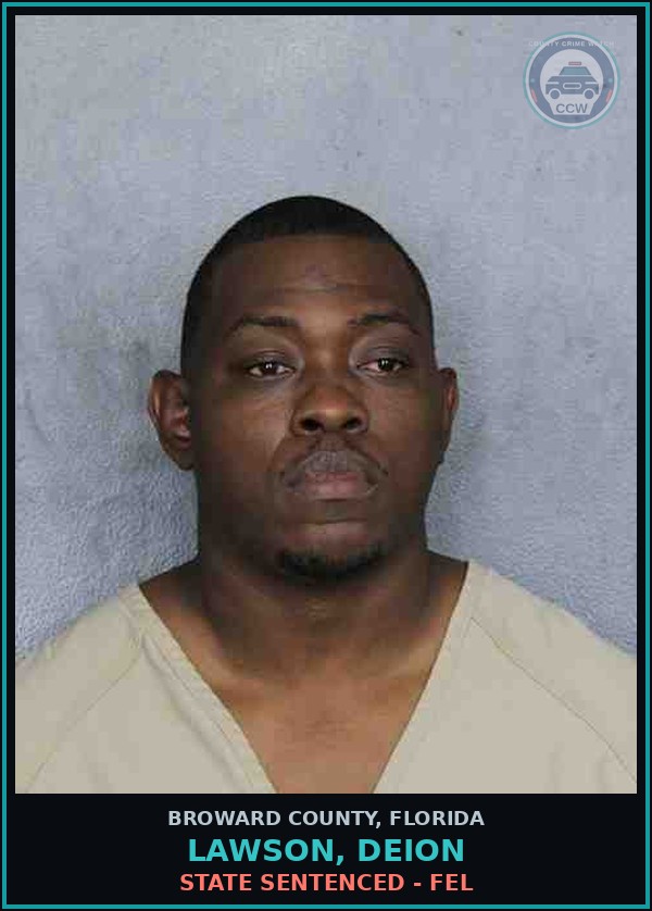 Booking mugshot of LAWSON, DEION in Broward County