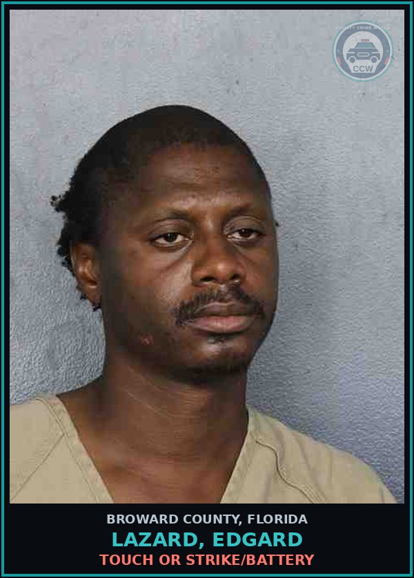 Booking mugshot of LAZARD, EDGARD in Broward County